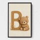B For Bear Childrens Wall Art