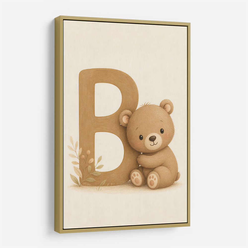 B For Bear Childrens Wall Art