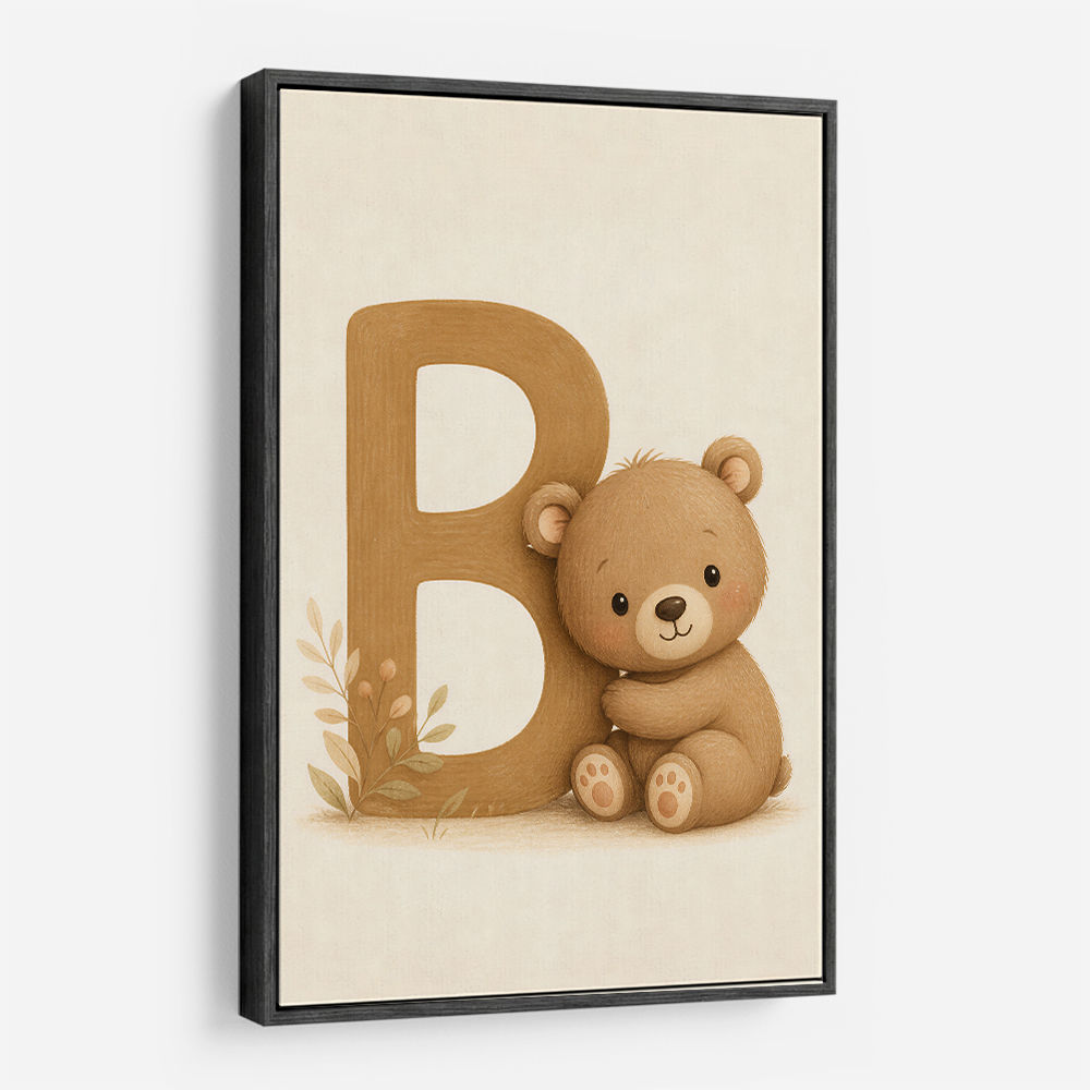 B For Bear Childrens Wall Art