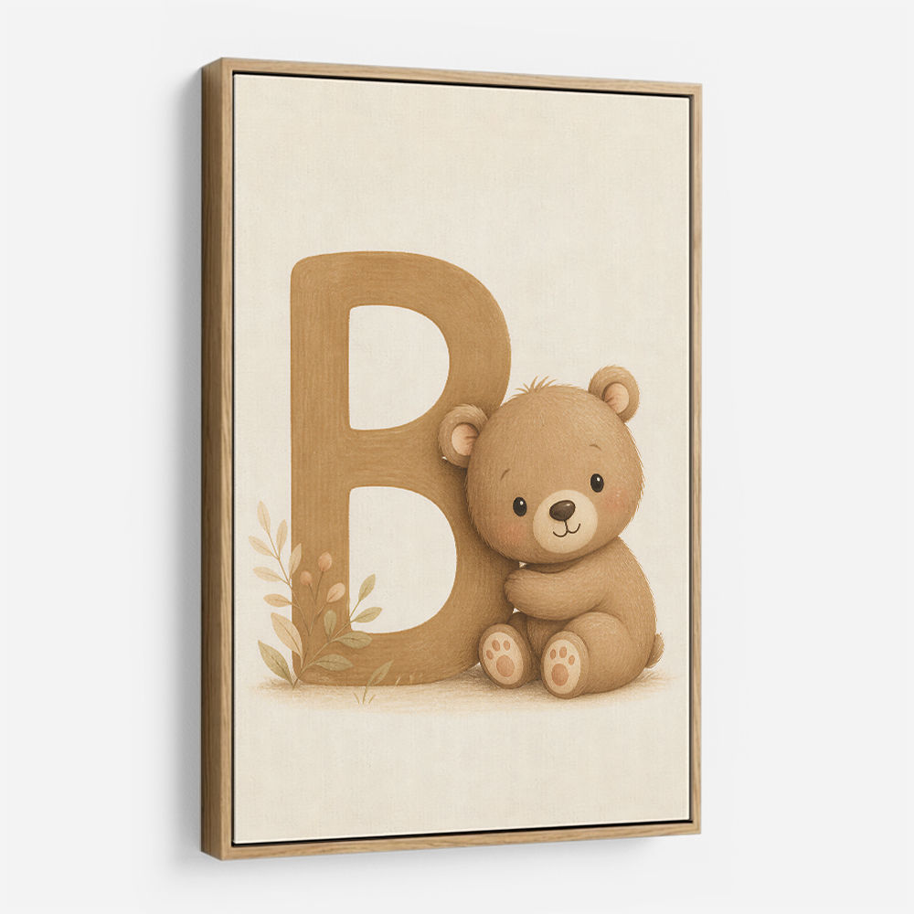 B For Bear Childrens Wall Art
