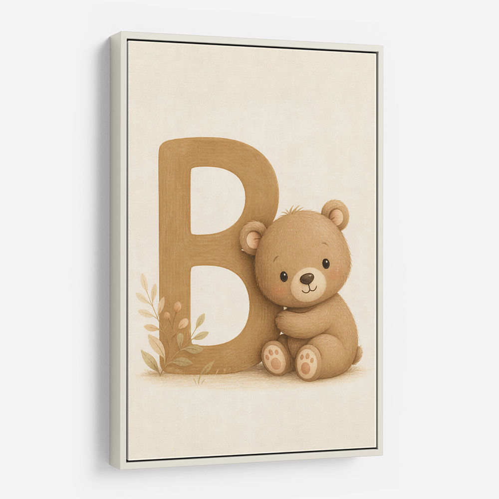 B For Bear Childrens Wall Art