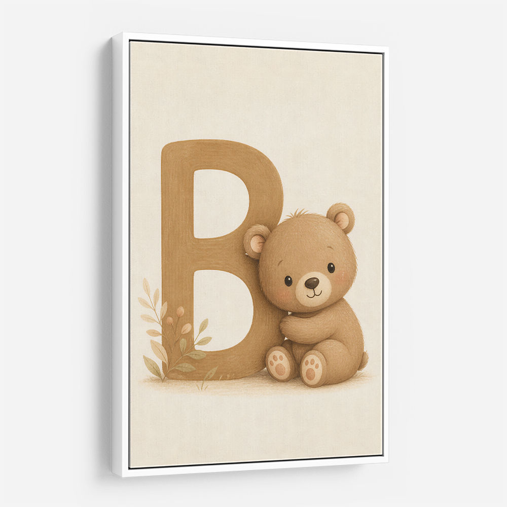 B For Bear Childrens Wall Art