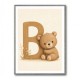 B For Bear Childrens Wall Art