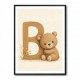 B For Bear Childrens Wall Art