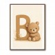 B For Bear Childrens Wall Art