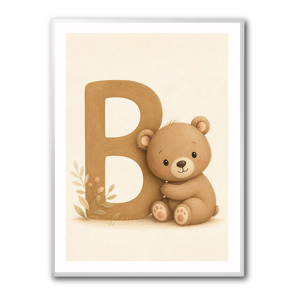B For Bear Childrens Wall Art