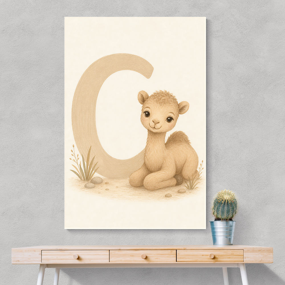 C For Camel Animal Wall Art