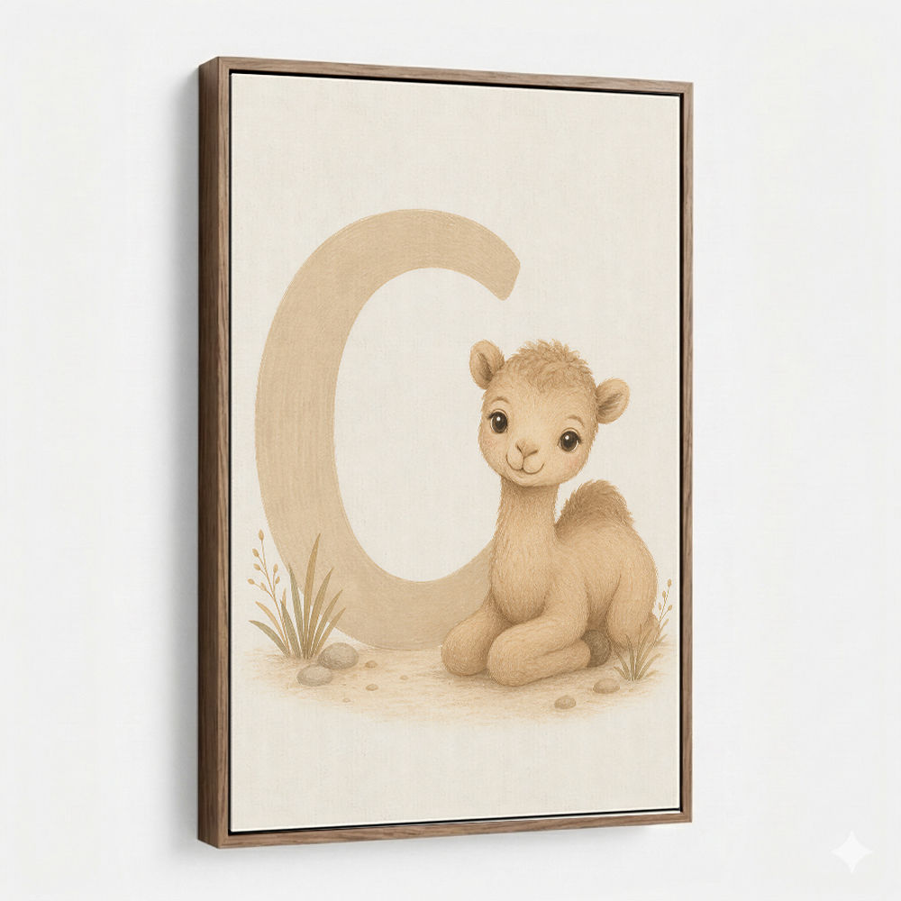 C For Camel Animal Wall Art