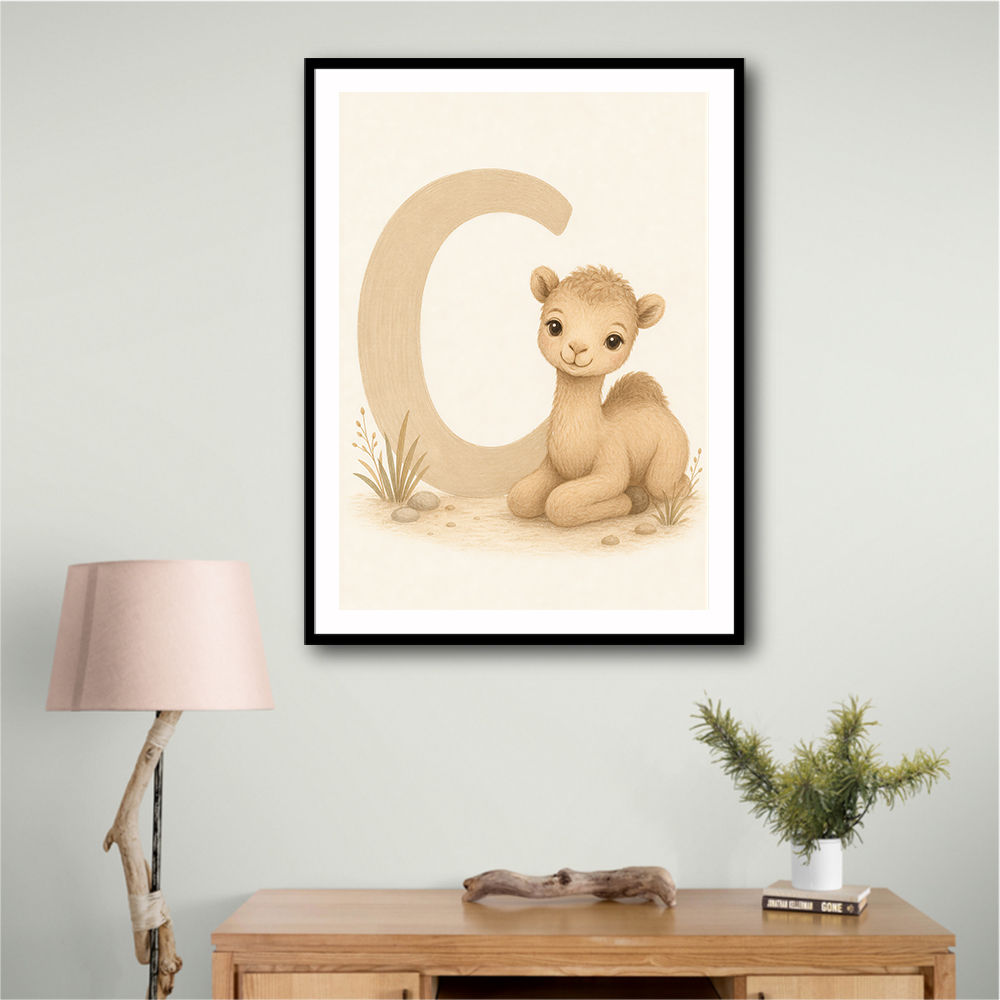 C For Camel Animal Wall Art