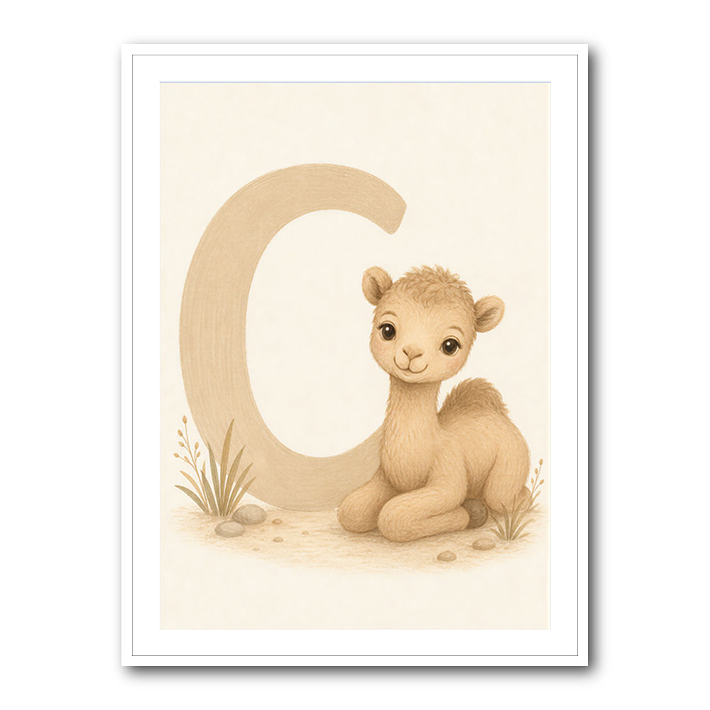 C For Camel Animal Wall Art