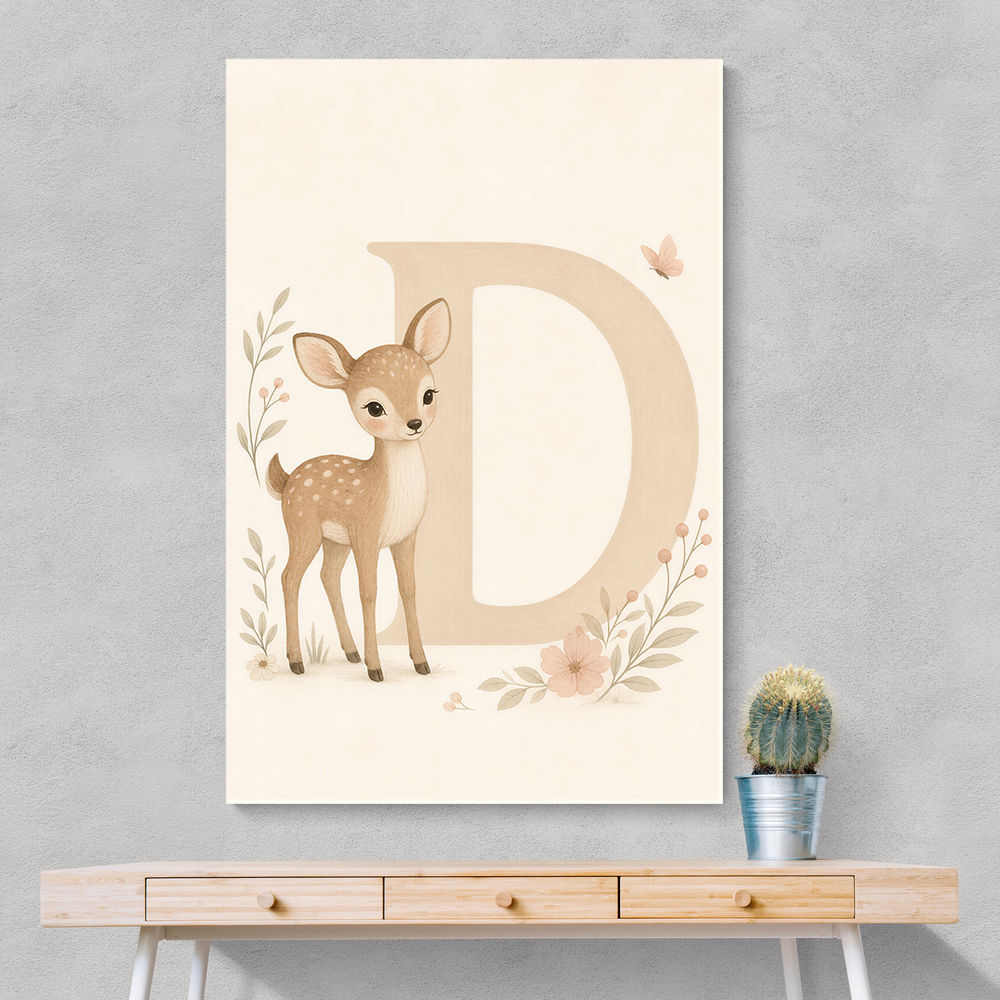 D For Deer Nursery Wall Art
