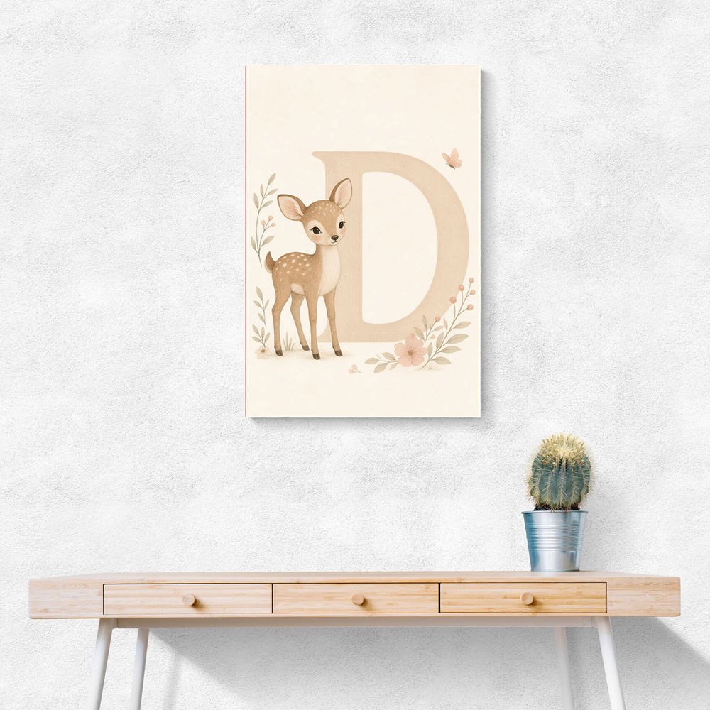 D For Deer Nursery Wall Art