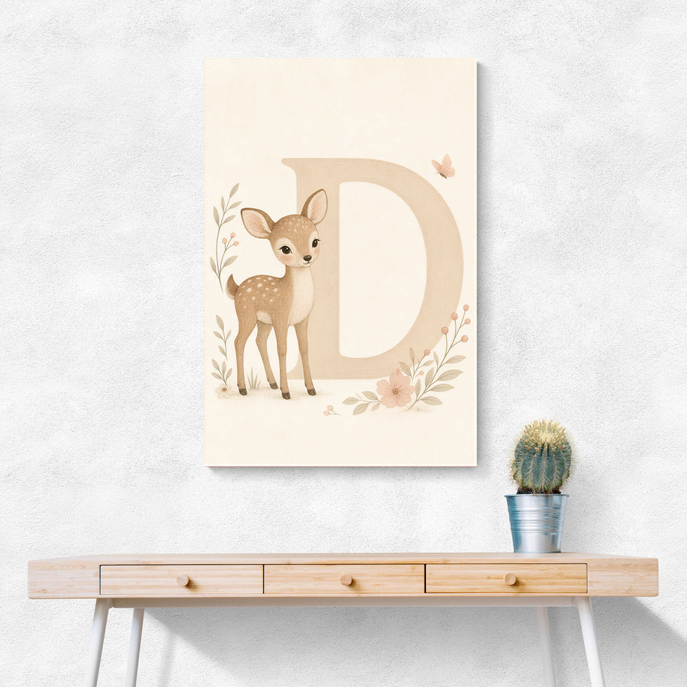 D For Deer Nursery Wall Art