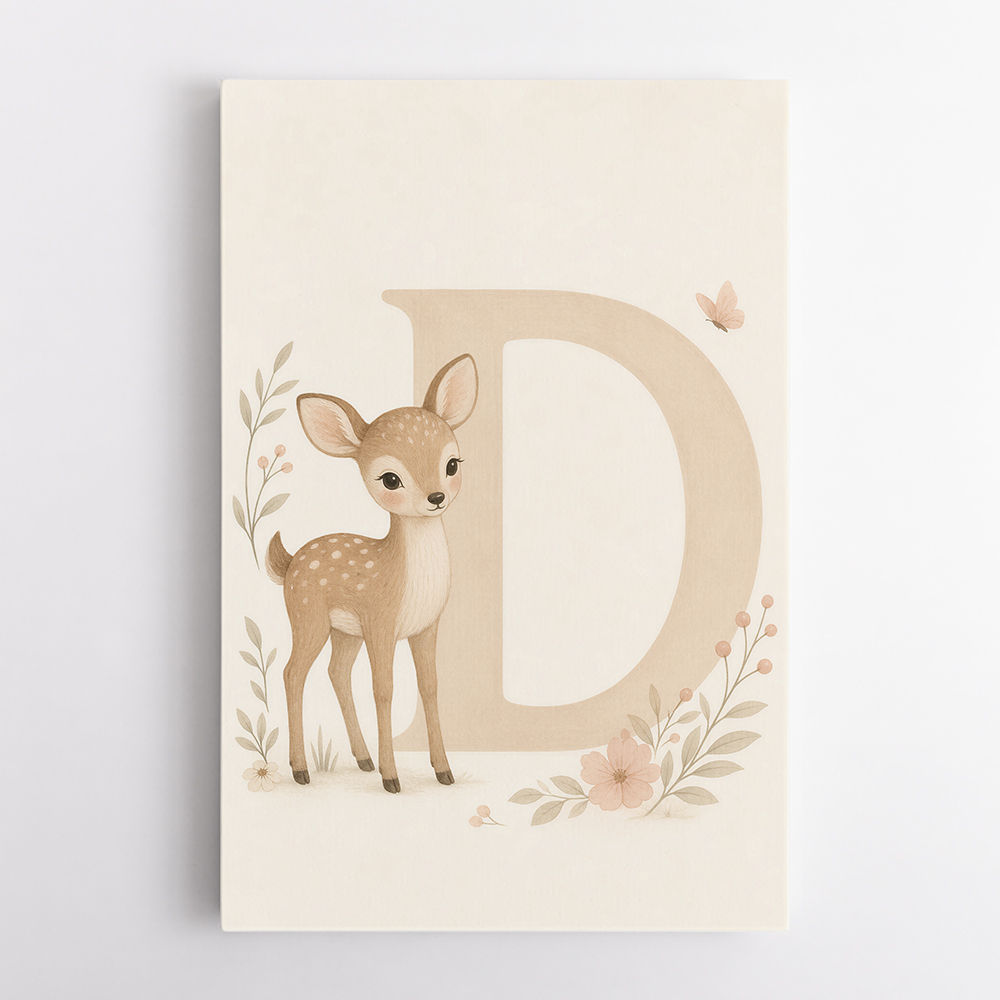 D For Deer Nursery Wall Art