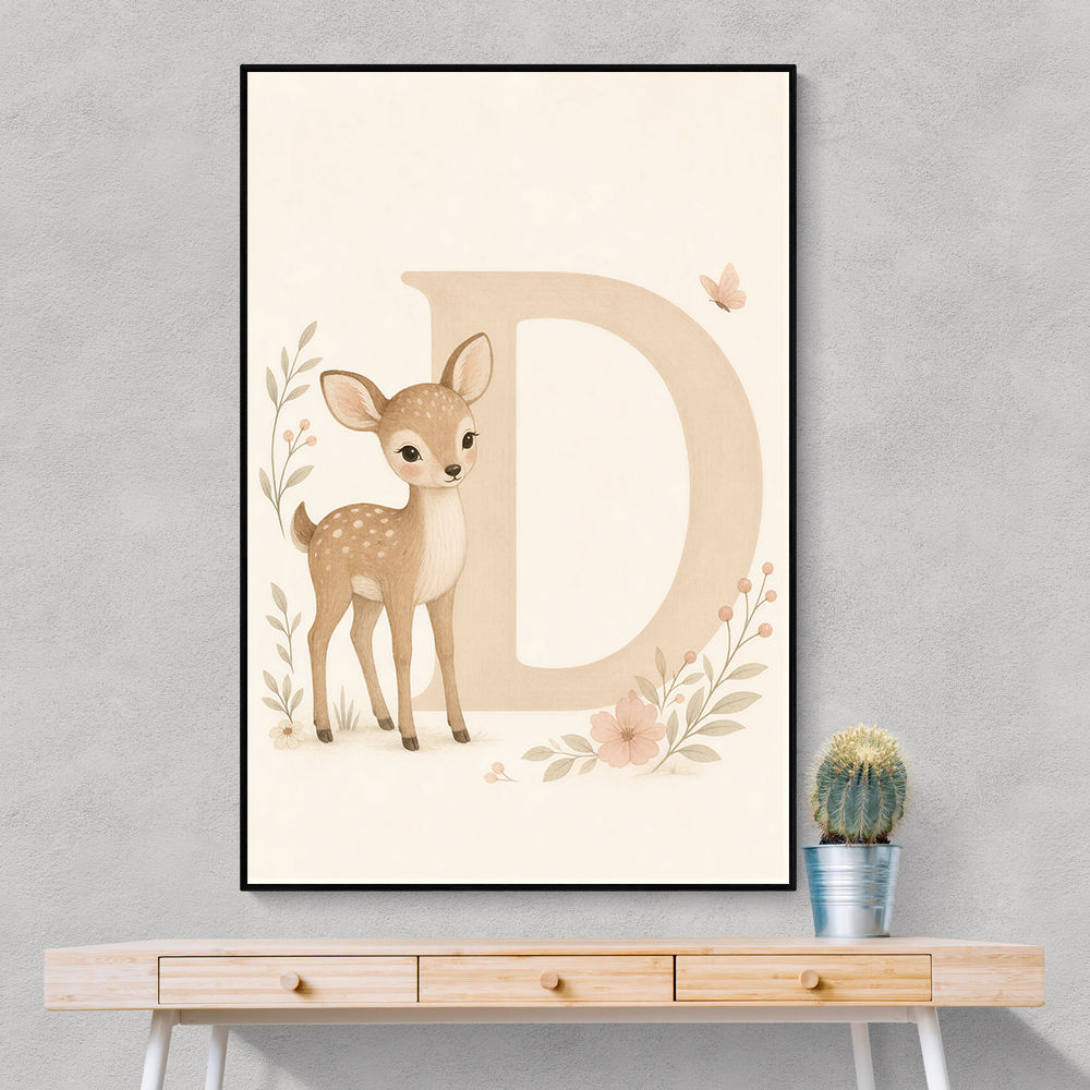 D For Deer Nursery Wall Art