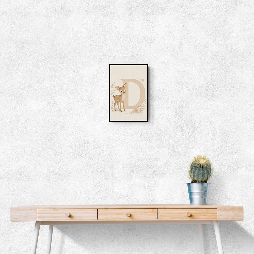 D For Deer Nursery Wall Art