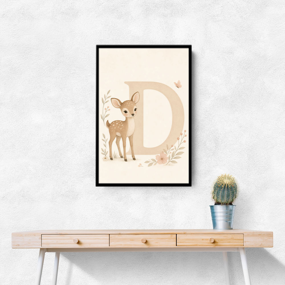 D For Deer Nursery Wall Art