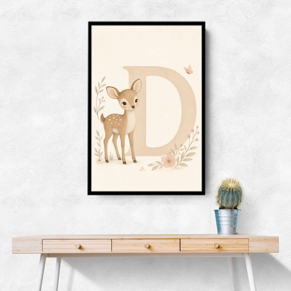 D For Deer Nursery Wall Art