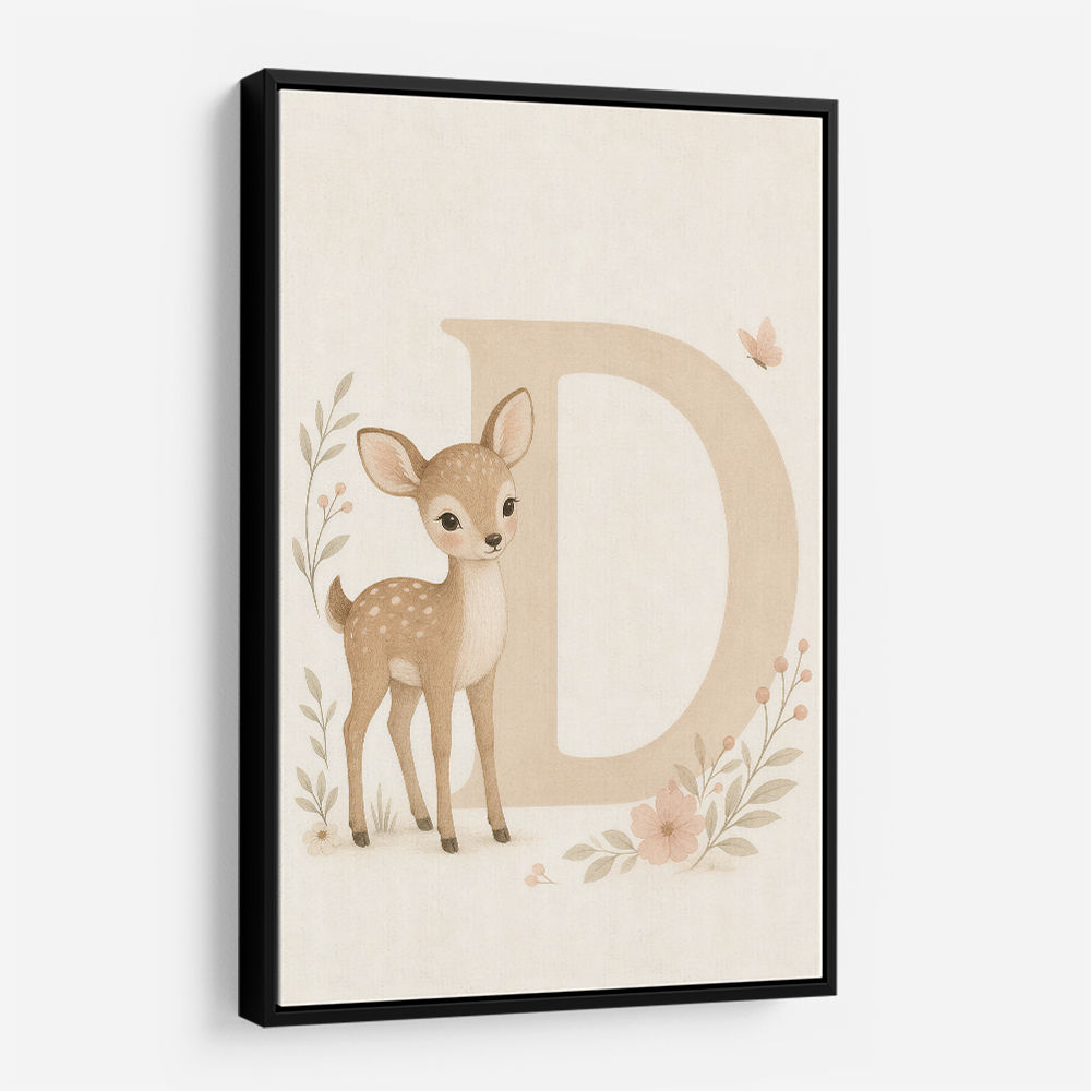 D For Deer Nursery Wall Art