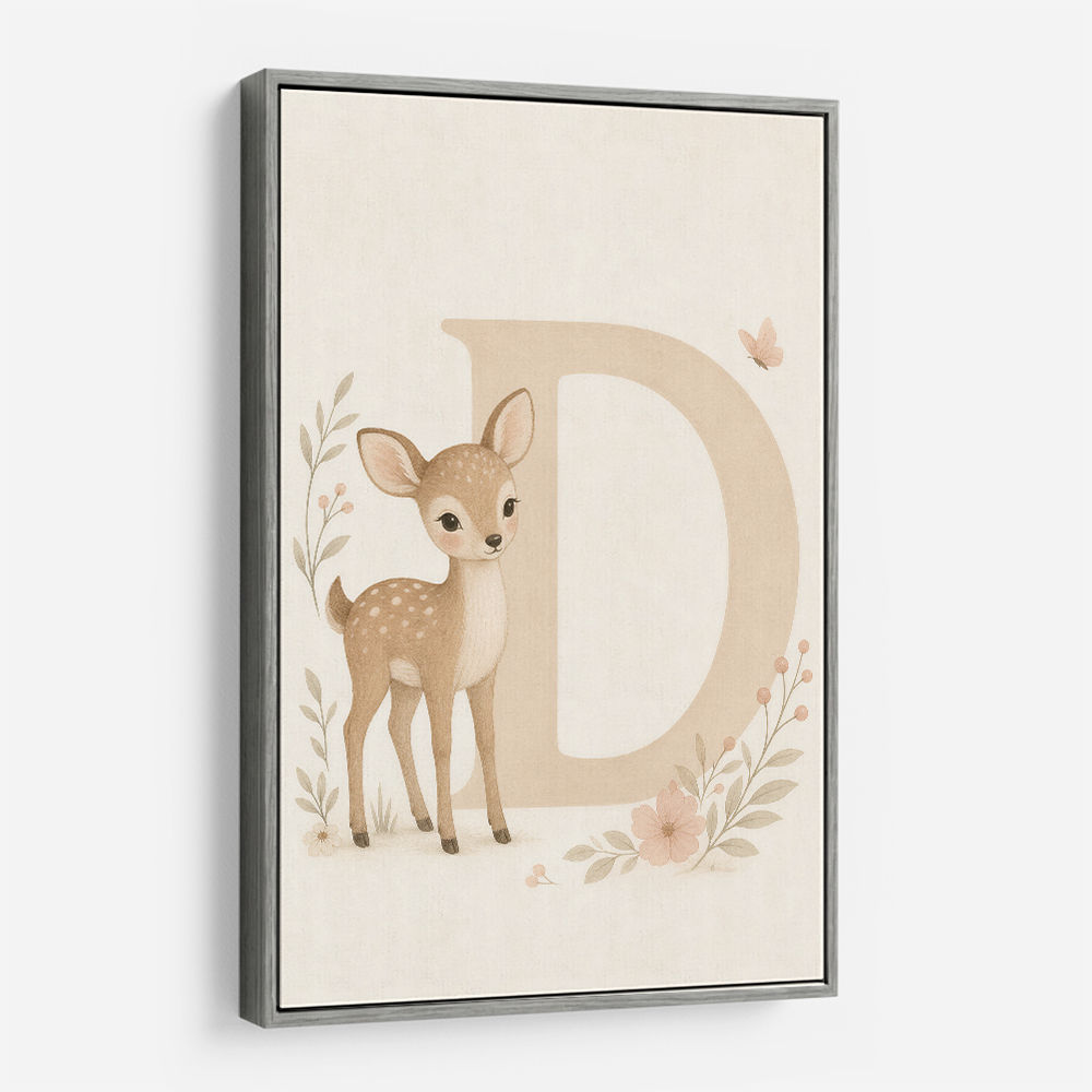 D For Deer Nursery Wall Art