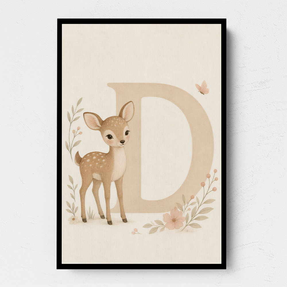 D For Deer Nursery Wall Art