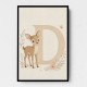 D For Deer Nursery Wall Art