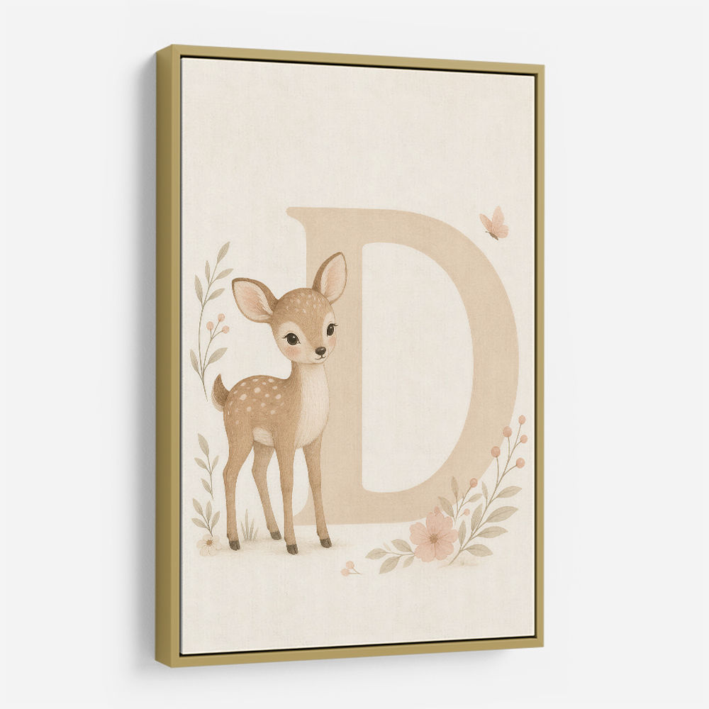 D For Deer Nursery Wall Art