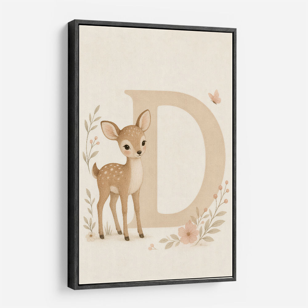 D For Deer Nursery Wall Art