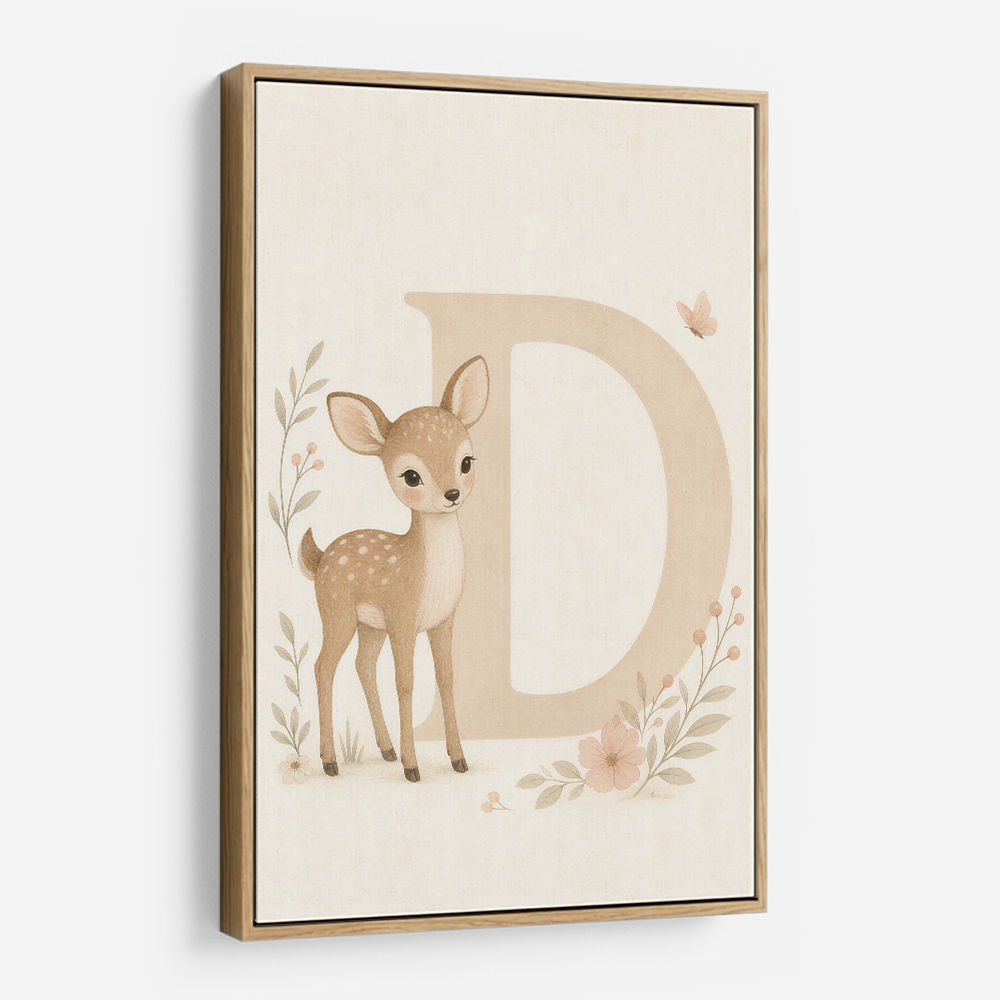 D For Deer Nursery Wall Art