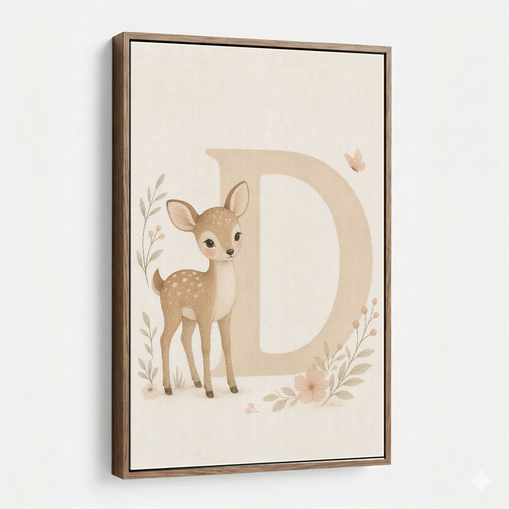 D For Deer Nursery Wall Art