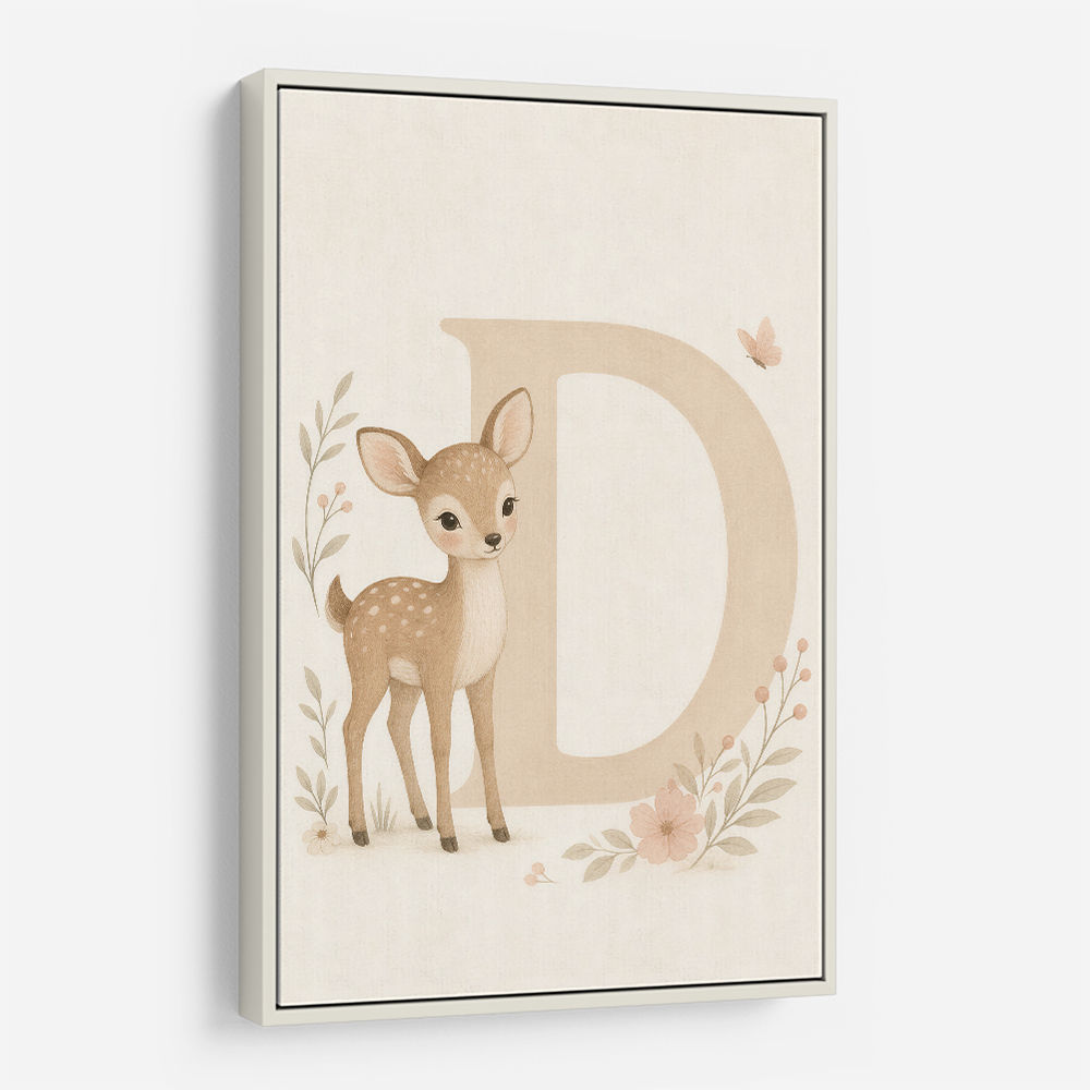 D For Deer Nursery Wall Art