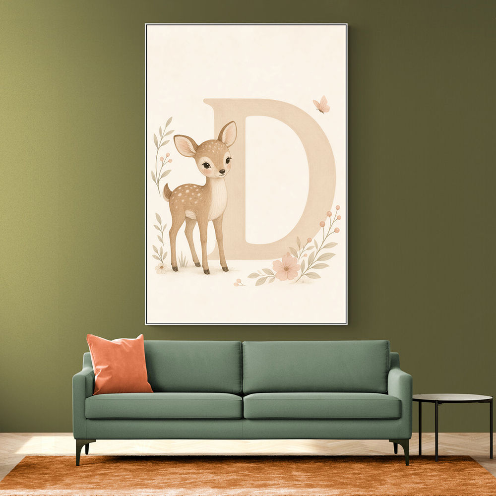 D For Deer Nursery Wall Art