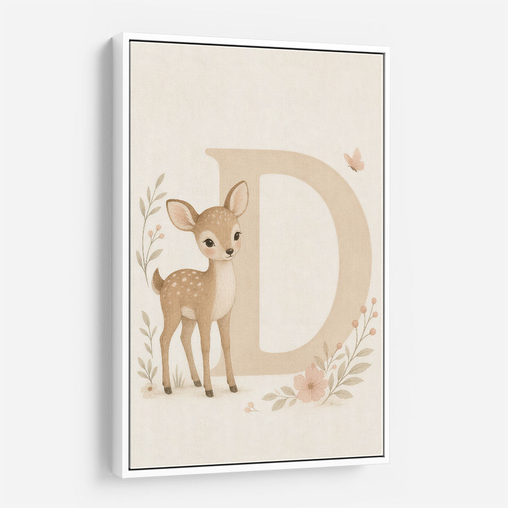 D For Deer Nursery Wall Art