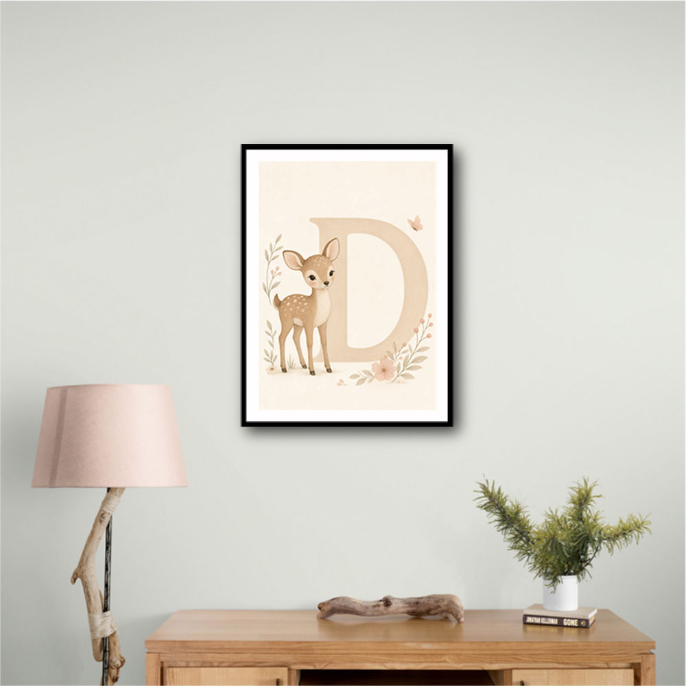 D For Deer Nursery Wall Art