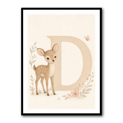 D For Deer Nursery Wall Art