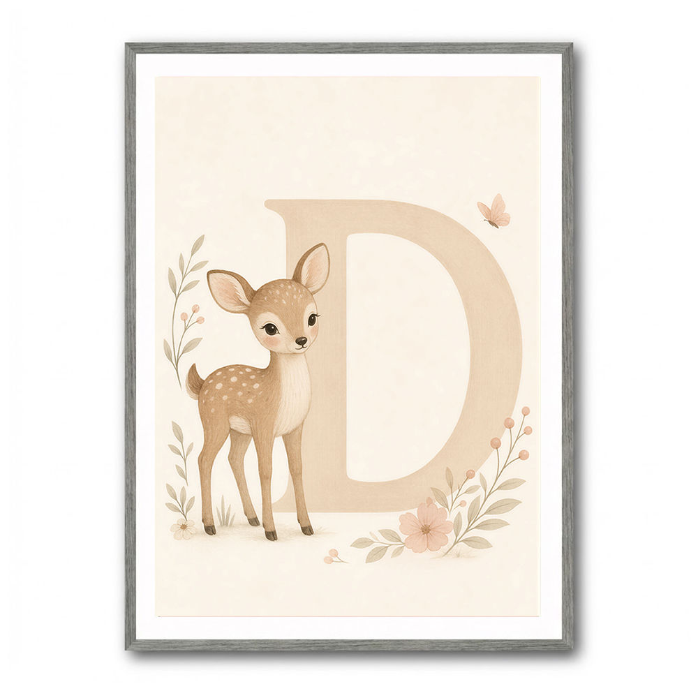 D For Deer Nursery Wall Art