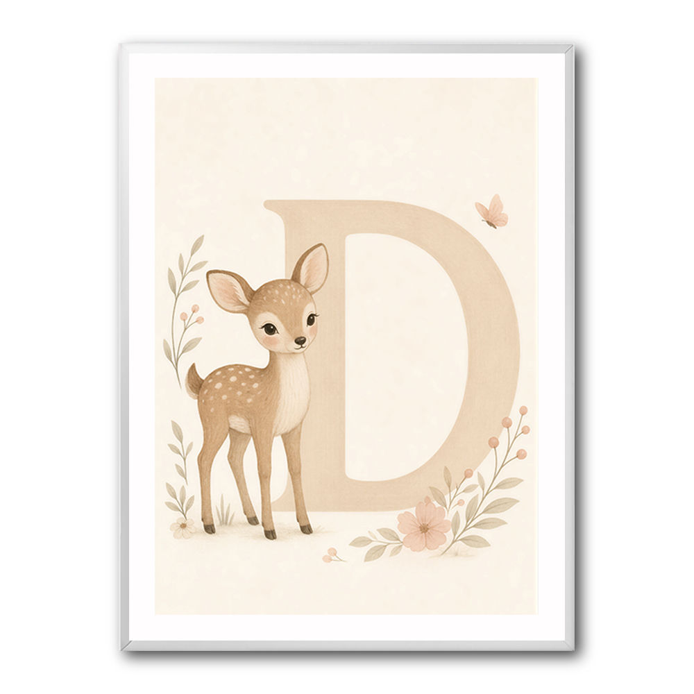 D For Deer Nursery Wall Art