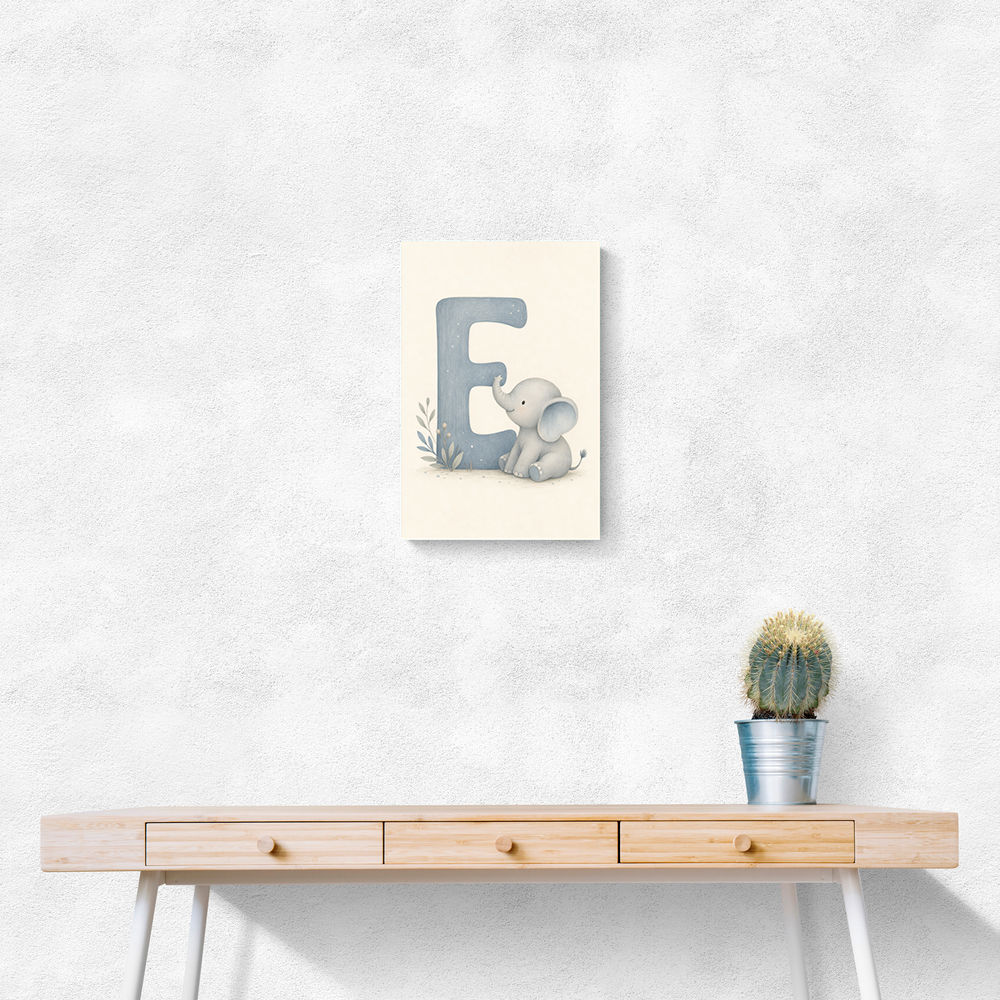 E For Elephant Nursery Wall Art