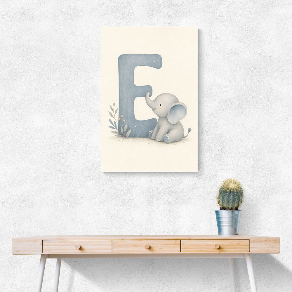 E For Elephant Nursery Wall Art