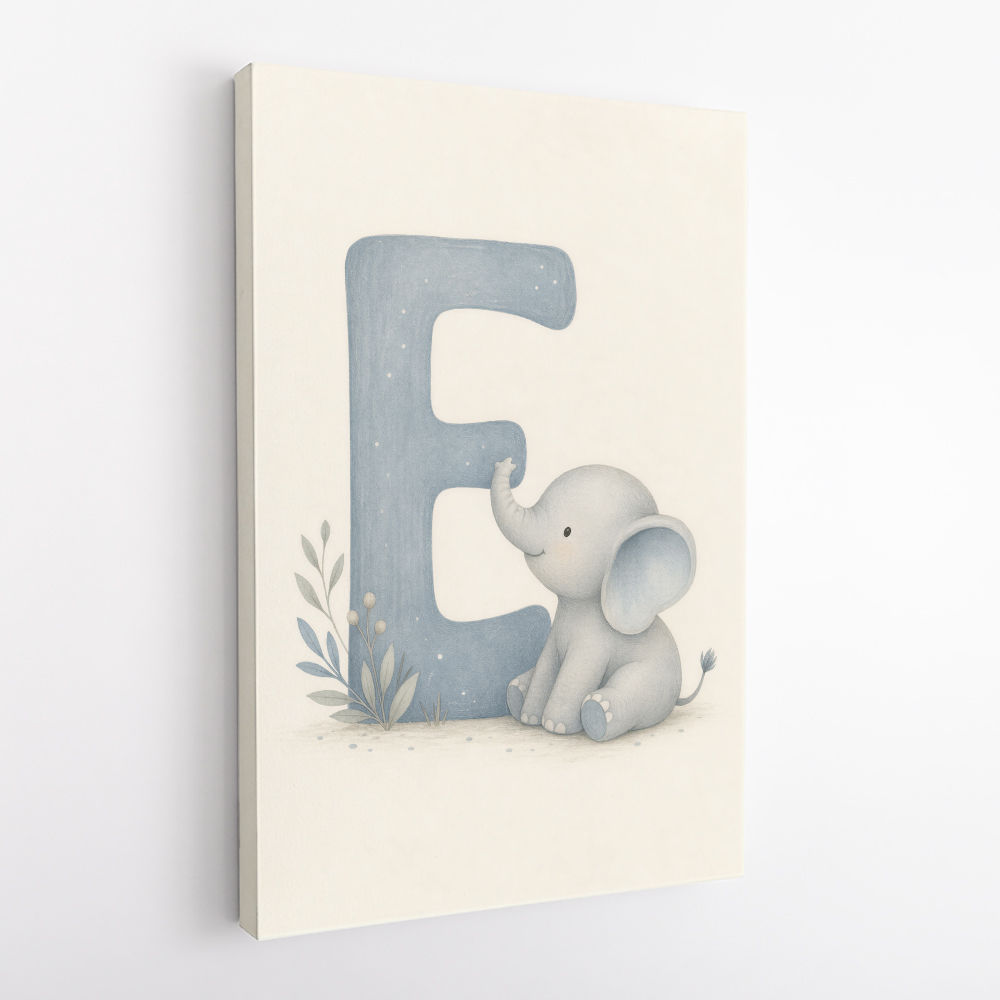 E For Elephant Nursery Wall Art