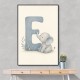 E For Elephant Nursery Wall Art