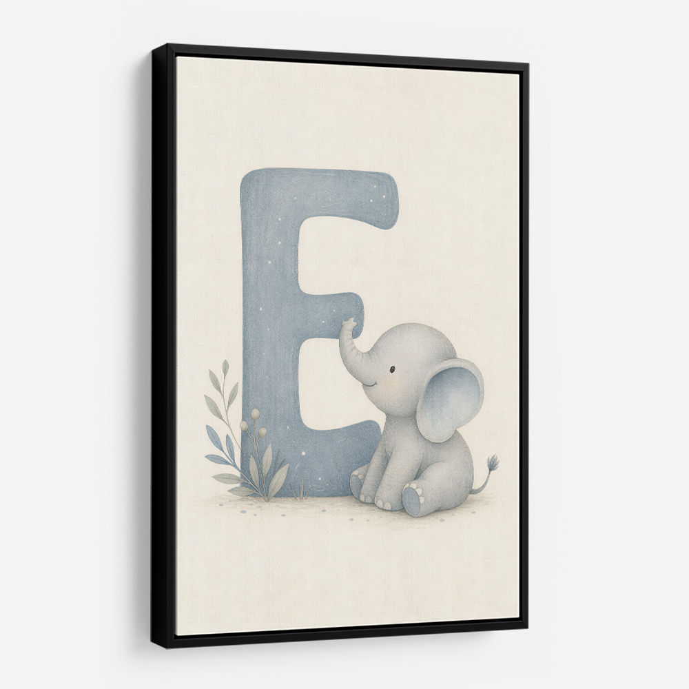 E For Elephant Nursery Wall Art