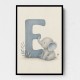 E For Elephant Nursery Wall Art
