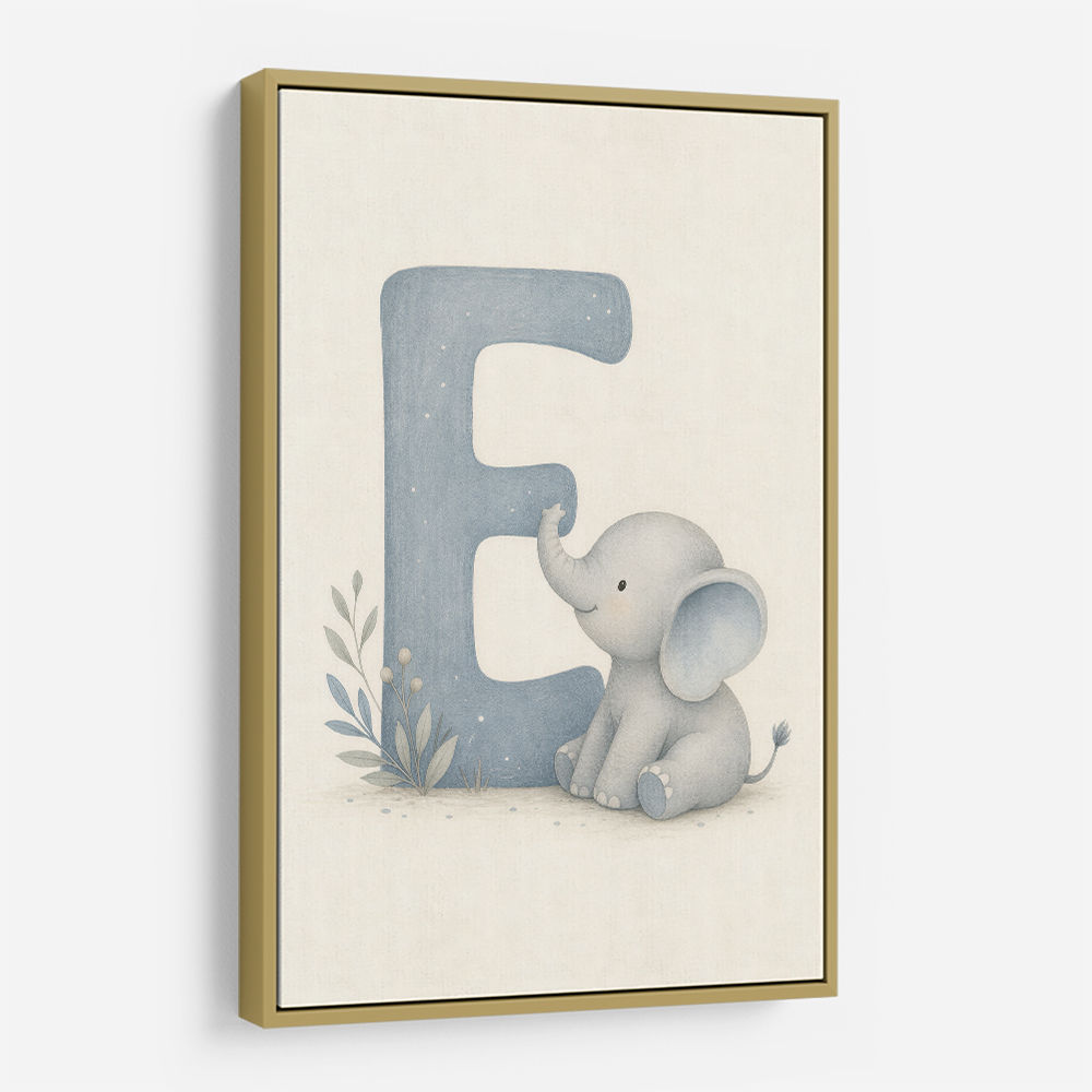 E For Elephant Nursery Wall Art