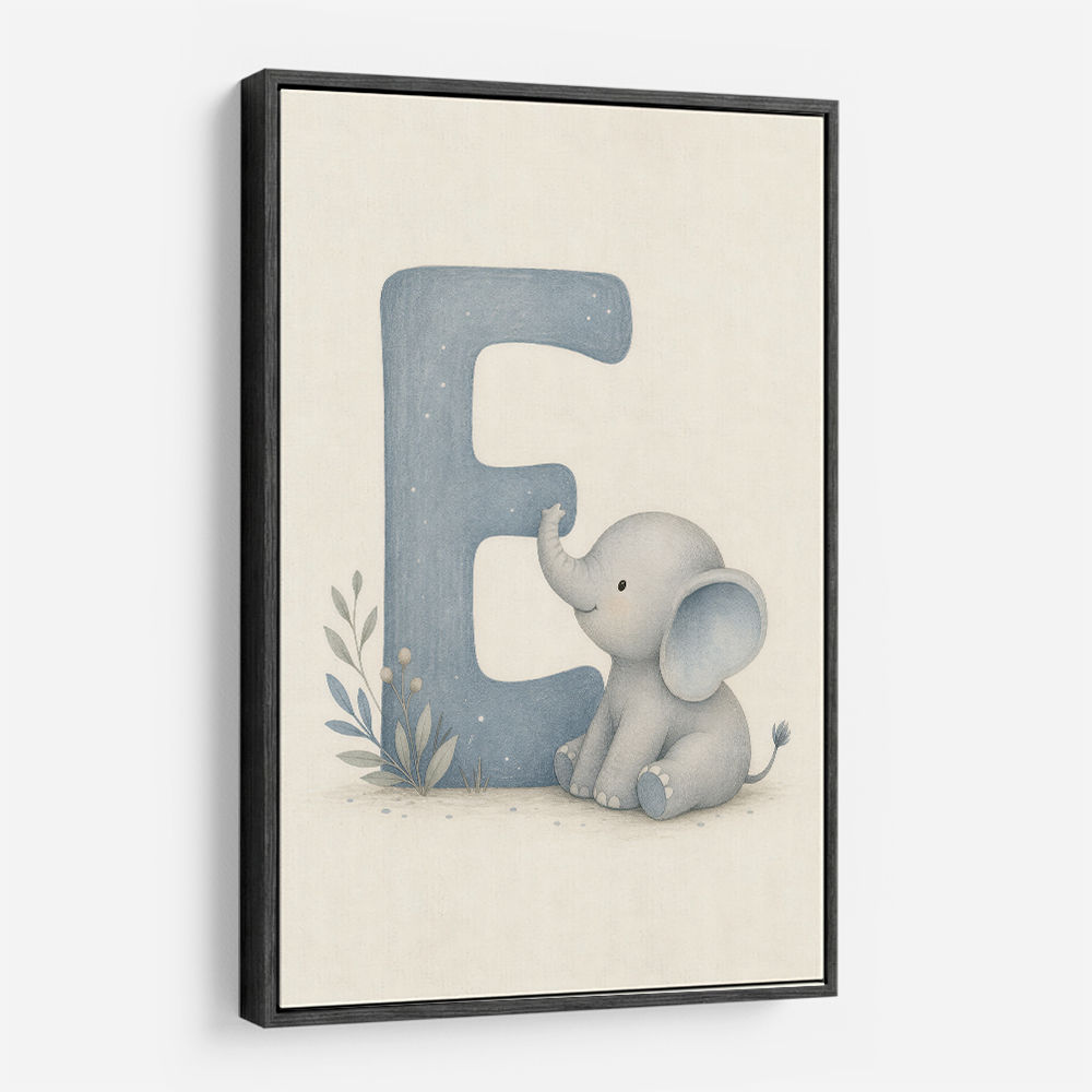 E For Elephant Nursery Wall Art