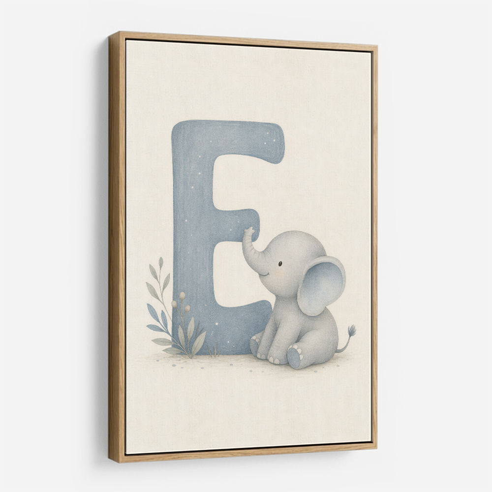 E For Elephant Nursery Wall Art