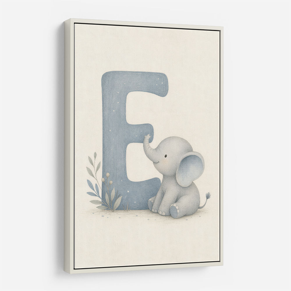 E For Elephant Nursery Wall Art