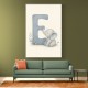 E For Elephant Nursery Wall Art