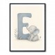 E For Elephant Nursery Wall Art