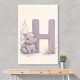 H For Hippo Watercolor Wall Art
